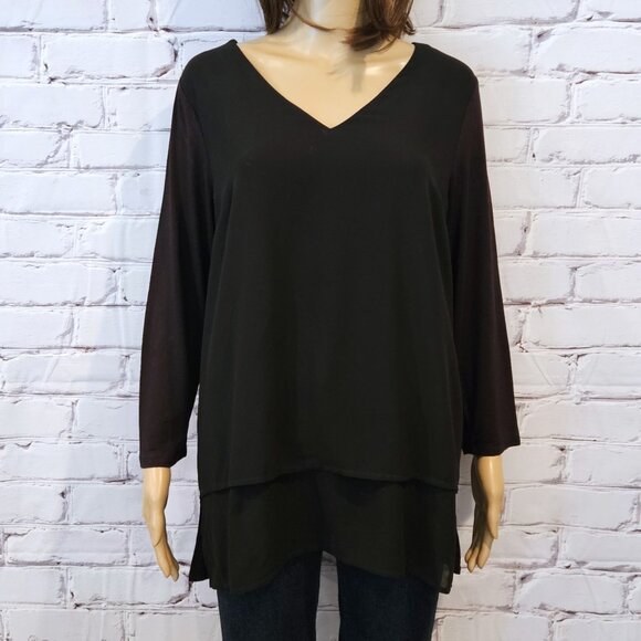 MICHAEL KORS - Black pullover v-neck tunic top - Picture 4 of 7